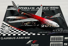 Load image into Gallery viewer, HX Models 1/400 Etihad Airways A340-600 A6-EHJ "Abu Dhahi Grand Prix 2010" flaps down HY346093F
