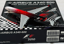Load image into Gallery viewer, HX Models 1/400 Etihad Airways A340-600 A6-EHJ "Abu Dhahi Grand Prix 2010" flaps down HY346093F
