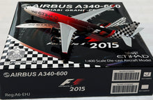 Load image into Gallery viewer, HX Models 1/400 Etihad Airways A340-600 A6-EHJ "Abu Dhahi Grand Prix 2015" HY346094
