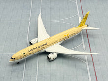 Load image into Gallery viewer, JC Wings 1/400 Saudi Arabian Airlines Boeing 787-9 75th Year HZ-ARE flaps down
