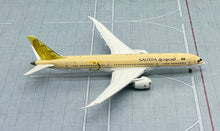 Load image into Gallery viewer, JC Wings 1/400 Saudi Arabian Airlines Boeing 787-9 75th Year HZ-ARE flaps down
