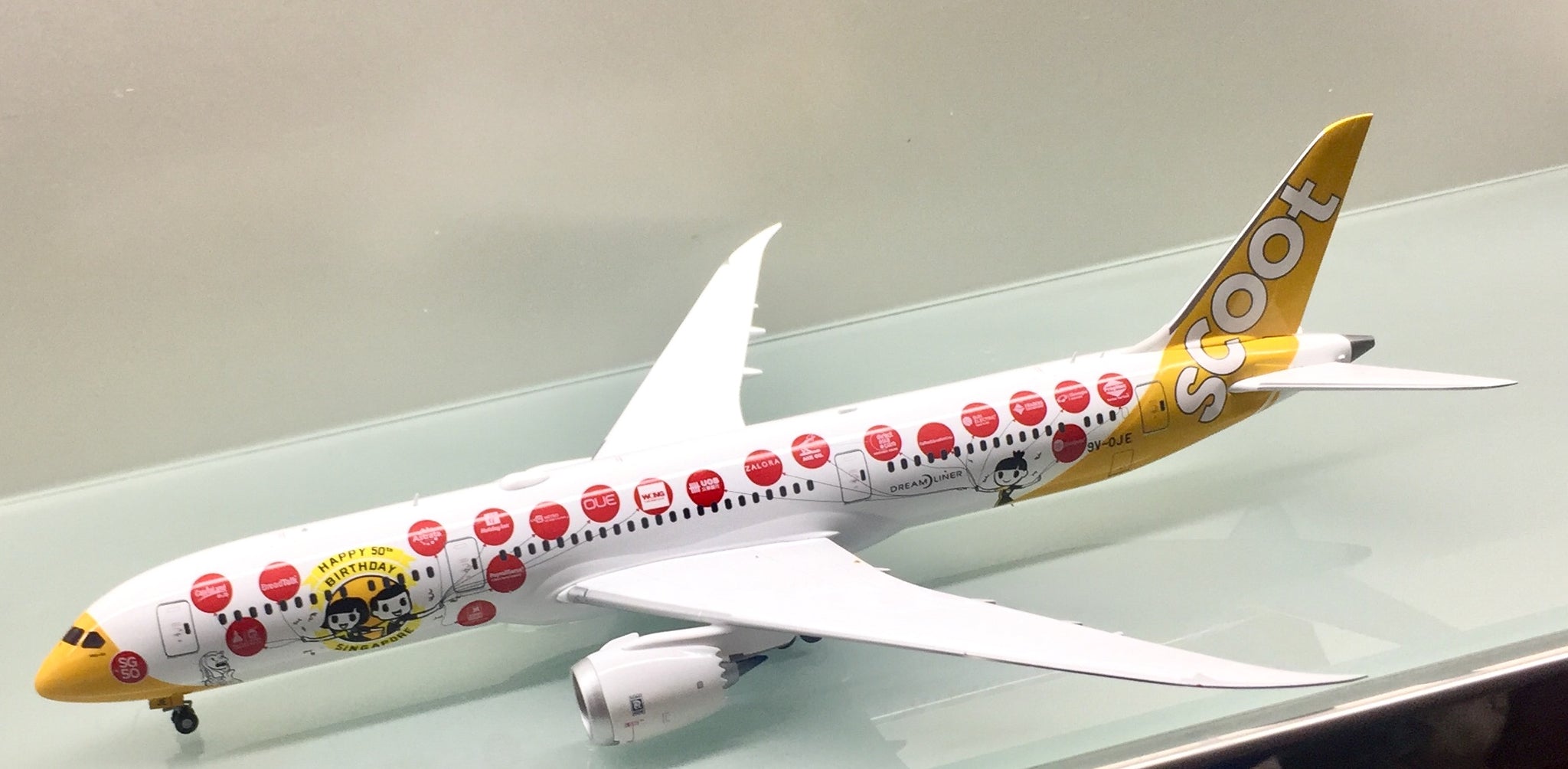 JC Wings 1/200 Scoot Singapore Boeing 787-9 SG50 9V-OJE XX2361