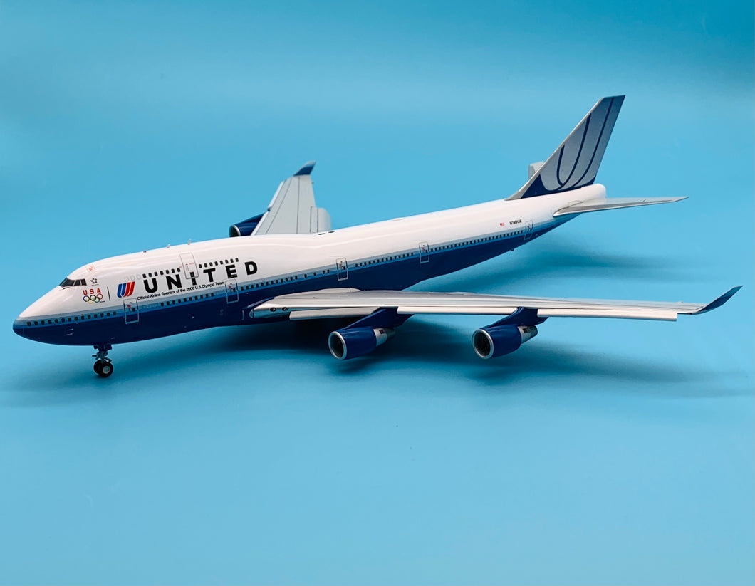 JC Wings 1/200 United Airlines Boeing 747-400 N199UA flaps down XX2268A US Olympic team