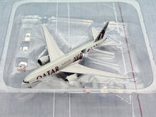 Load image into Gallery viewer, JC Wings 1/400 Qatar Cargo Boeing 777-200LRF Moved by People Interactive Series A7-BFG
