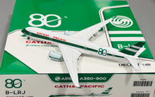 Load image into Gallery viewer, JC Wings 1/400 Cathay Pacific Airbus A350-900 80th Anniversary B-LRJ flaps down

