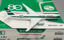 Load image into Gallery viewer, JC Wings 1/400 Cathay Pacific Airbus A350-900 80th Anniversary B-LRJ flaps down
