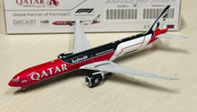 Load image into Gallery viewer, JC Wings 1/400 Qatar Airways Boeing 777-300ER Formula 1 A7-BEG
