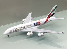 Load image into Gallery viewer, Gemini Jets 1/400 Emirates Airbus A380-800 FA Cup A6-EER
