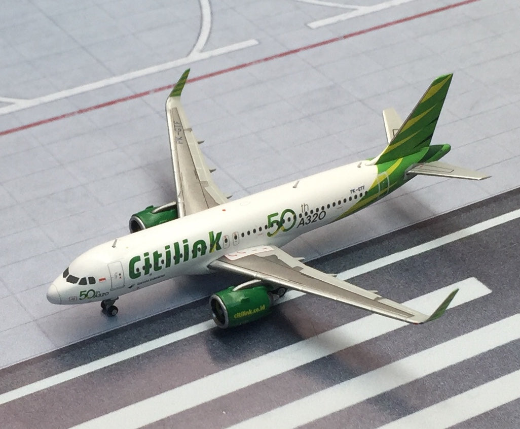 JC Wings 1/400 Garuda Citilink Airbus A320 NEO PK-GTF 50th metal miniature