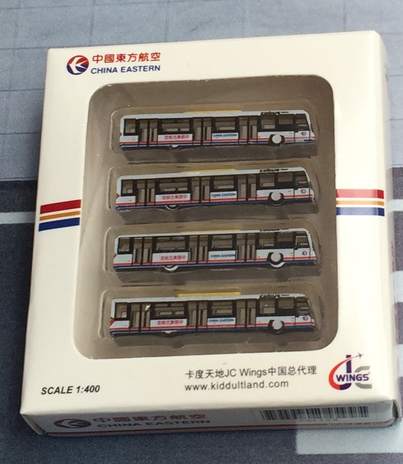 JC Wings 1/400 4 China Eastern airport transfer buses miniature set