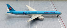 Load image into Gallery viewer, JC Wings 1/400 Korean Air Boeing 777-300ER Beyond 50 years of excellence HL8008 flaps down
