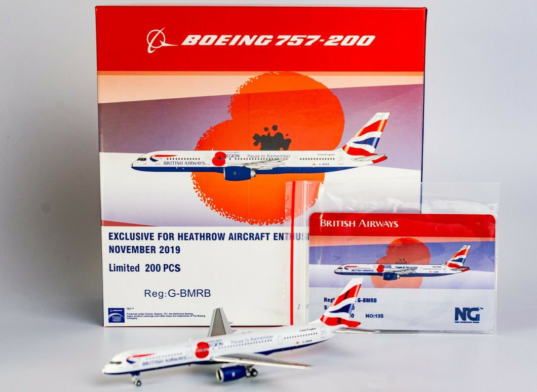 NG model 1/400 British Airways Boeing 757-200 G-BMRB poppy 53129