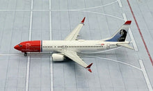 Load image into Gallery viewer, JC Wings 1/400 Norwegian Air Boeing 737-8 max LN-BKA Oscar Wilde metal miniature
